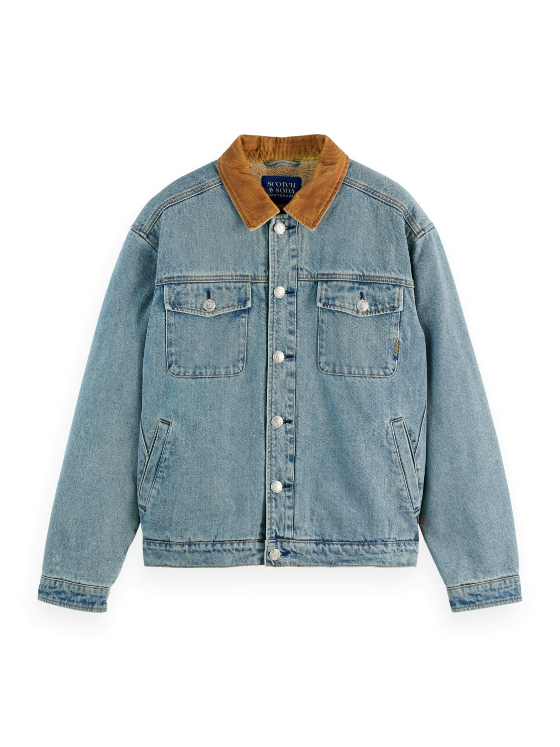 scotch-&-soda-kord-und-teddy-jeansjacke-jeansjacken