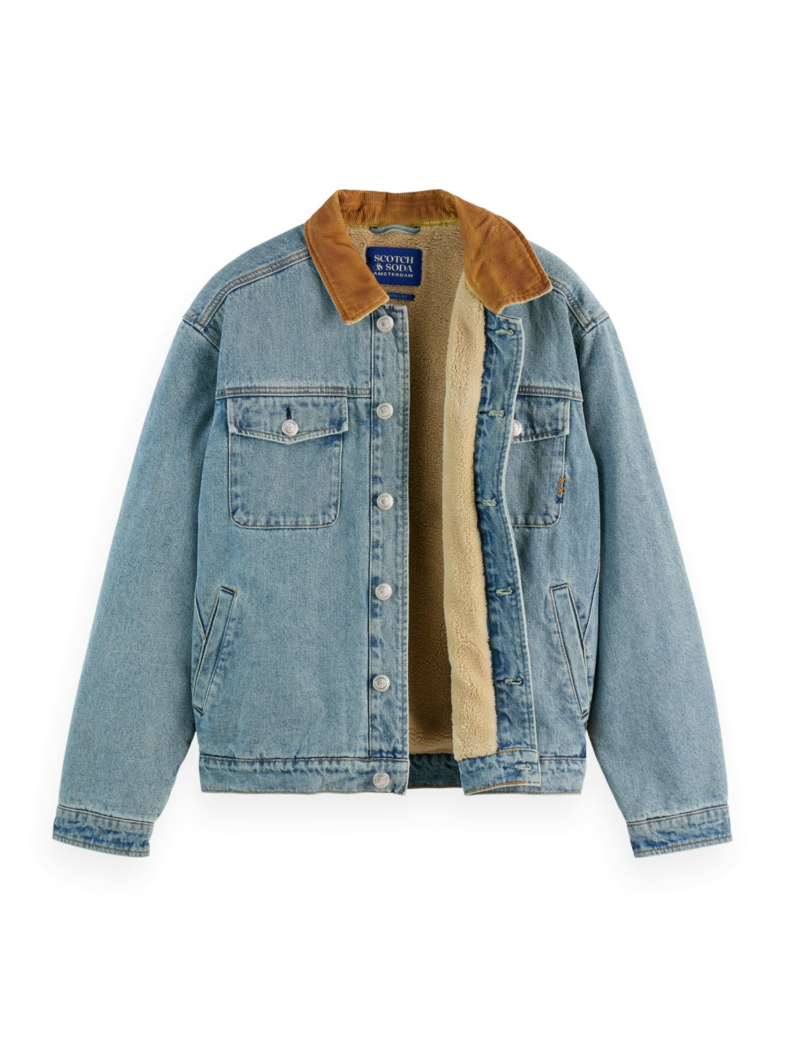 scotch-&-soda-kord-und-teddy-jeansjacke-jeansjacken