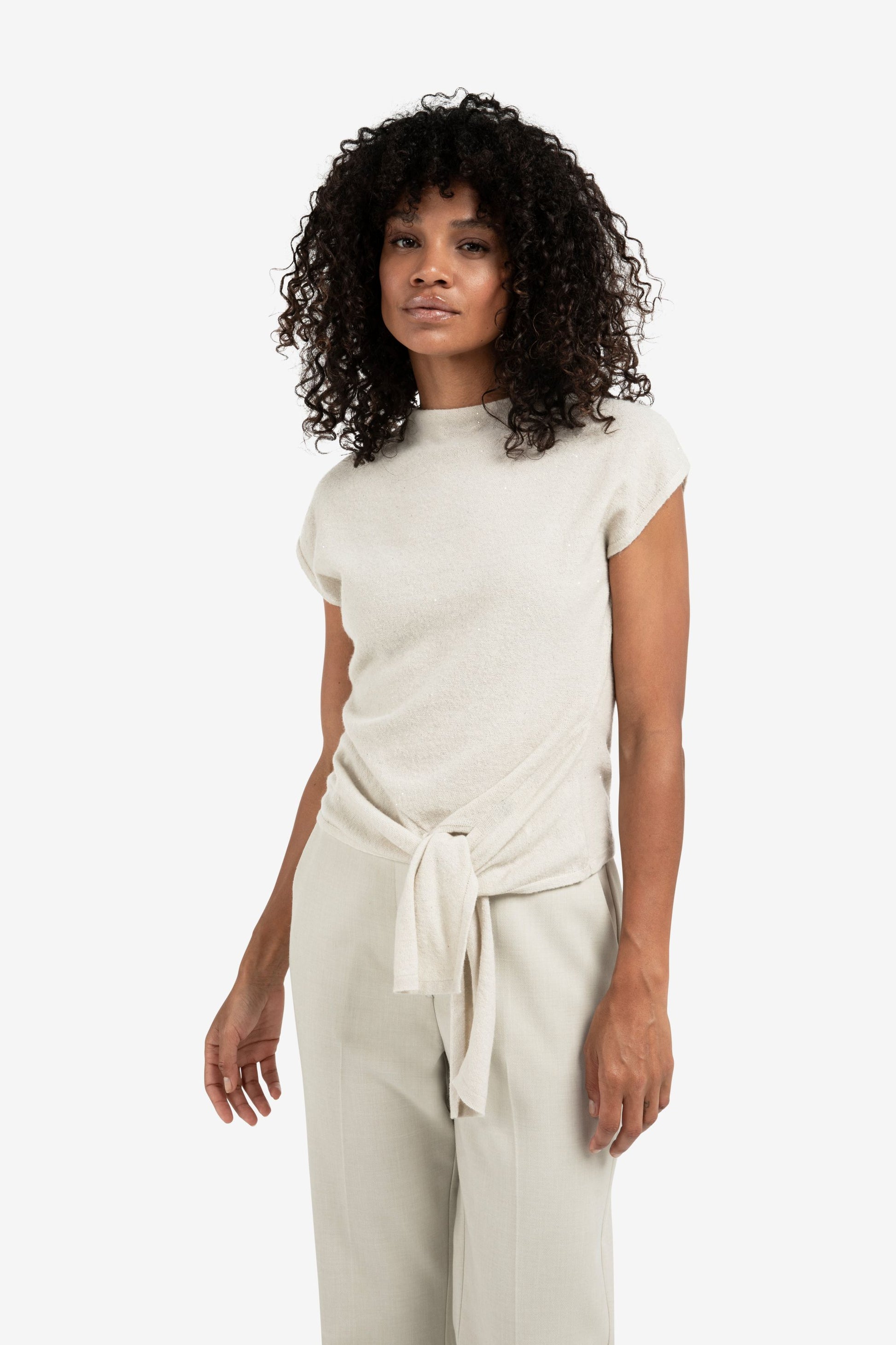 yaya-ärmelloser-pullover-mit-knoten-t-shirts